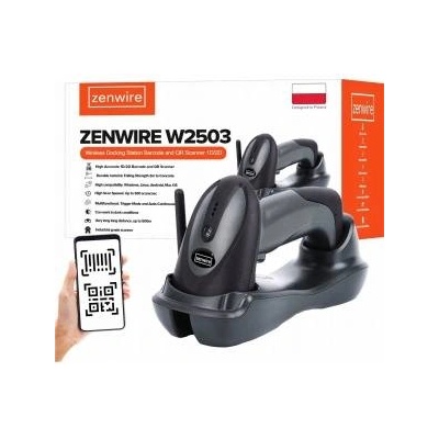 ZENWIRE Barcode Scanner Zenwire Barcode QR 1D 2D Scanner with USB Docking Station WIRELESS Zenwire W2503
