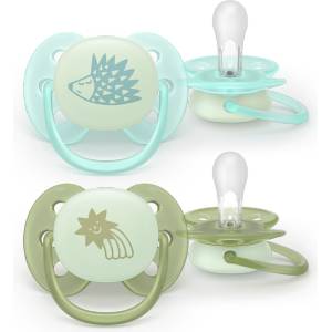 Philips Avent Pacifier Ultra Soft NightTime SCF094/01, 0-6 м. , 2 броя (SCF094/01)
