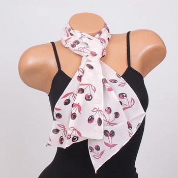 Image 1 of Мултифункционален дамски шал в розово с череши