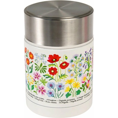 Rex London Krémová v striebornej farbe termoska na jedlo detská 450 ml Wild Flowers