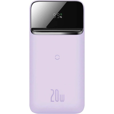 Baseus Magnetic Wireless Quick Charging Power Bank 10000 mAh (PPCX010005) - преносима външна батерия с USB-C порт, USB-A изход и безжично зареждане с MagSafe (лилав)