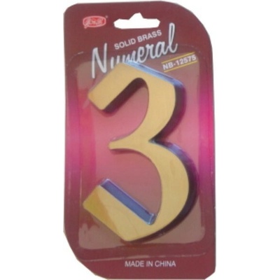 Číslo fasádne " 3 " bronz 125mm Bronz