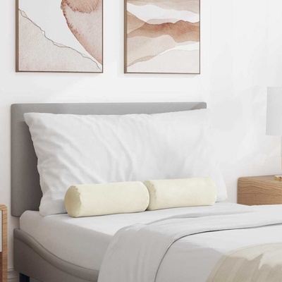 vidaXL Възглавници валяци 2 pcs Крем Ø 15 x 40 см Кордюрова тъкан (42014294)