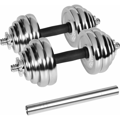Rebel RBA-2326 Chromované litinové nastavitelné činky v přepravním pouzdře s konektorem 2 x 15 kg