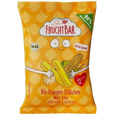FruchtBar BIO kukuričné chrumky so syrom nesolené 30 g