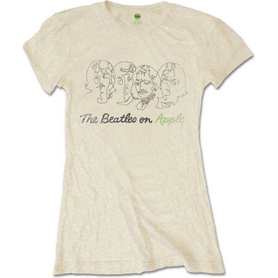 The Beatles Outline Faces On Apple Sand S Дамски Риза (<![CDATA[BEATTEE386LS01]]>)