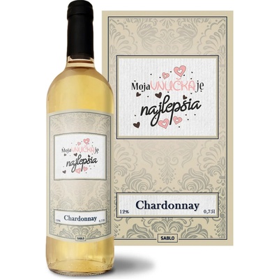 Sablio Moja vnučka je najlepšia Chardonnay biele suché víno 12 % 0,75 l (čistá fľaša)
