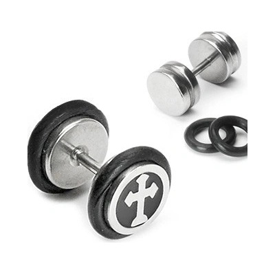 Šperky eshop falešný plug do ucha gotický kříž W43.28