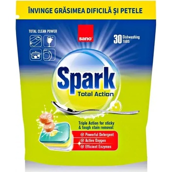 Image 1 of Sano Spark Total Action таблетки за съдомиялна 30 броя