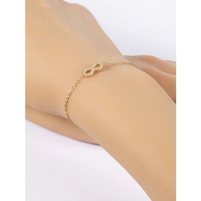 Prosperk jemný náramek z chirurgické oceli nekonečno zlatý S3093