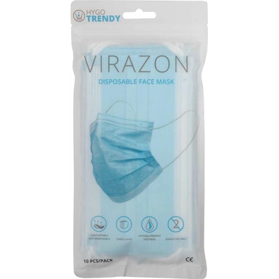 Hygotrendy Virazon rouška 3 vrstvá modrá 10 ks