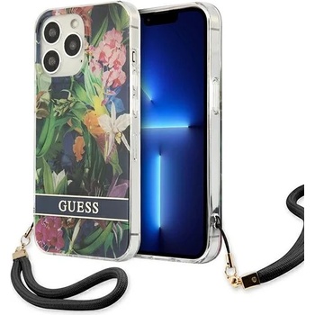 GUESS Kейс Guess GUHCP13XHFLSB за iPhone 13 Pro Max 6.7"", небесносин, твърд, Flower Strap (GUE001981-0)