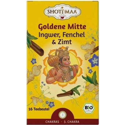 Shoti Maa Bio čaj zlatý střed zázvor fenykl a skořice 16 čajových sáčků