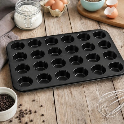 PATISSE PTS-02893 forma na mini muffiny 38,5 × 26 cm ocel černá