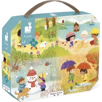 Image 1 of Janod Детски пъзел в куфар Janod - Сезони, 36 части (J02602)