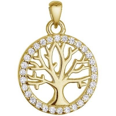 Evolution Group Stříbrný pozlacený přívěsek strom života 14052.1