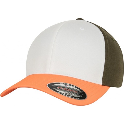 Flexfit 6 panelová vlněná česaná Flexfit 6277T/6277TT neon orange-white-olive