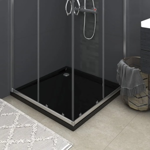 vidaXL Квадратно ABS душ корито, черно, 80x80 см (148916)