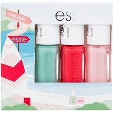 Essie Summer Mini Meet The Adventures odstín Mint Candy Apple lak na nehty 5 ml + lak na nehty 5 ml Peach Daiquiri + lak na nehty 5 ml Mademoiselle darčeková sada