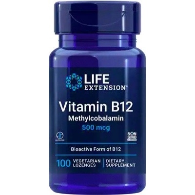 Life Extension Vitamin B12 Methylcobalamin 500 mcg 100 pastilek
