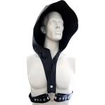 Rouge Faux Leather Harness Hoodie with Leather Strap