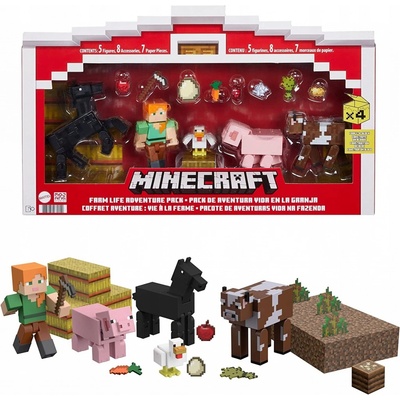 Minecraft Krava Mattel Minecraft farma zvířata kůň kráva Alex - Heureka.cz