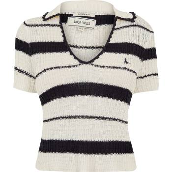 Jack Wills Блуза с яка Jack Wills Women's Knitted Short Sleeve Polo Shirt - Navy/White