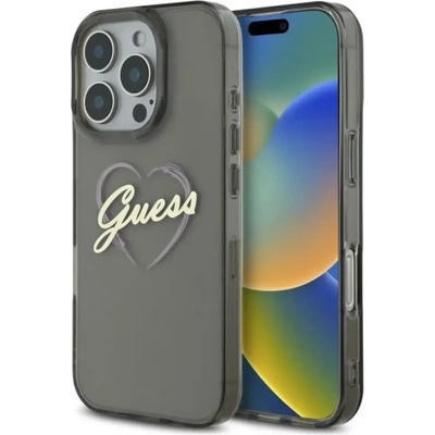 GUESS Калъф Guess IML Heart за iPhone 16 Pro - черен (3666339306823)