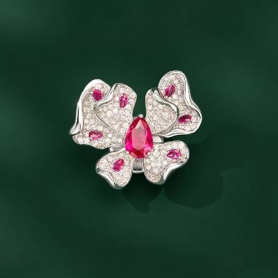 Éternelle Brož ve tvaru motýla s růžovými zirkony Zoe B8174-XZ0209-1B