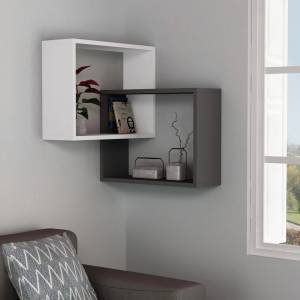 ASIR GROUP Ъглова етажерка RING 68x68 cм бяла/антрацит (AS0663)