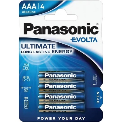 Panasonic EVOLTA LR03EGE/4BP 1.5V AAA алкална батерия със супер дълъг живот 4 бр. /опаковка LR03EGE-4BP (LR03EGE-4BP)