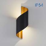 VIVALUX Фасаден аплик APOLLO LED 2x5W - черно/златно, 4000K, IP54 | Външно LED осветление Vivalux (VIV004694)