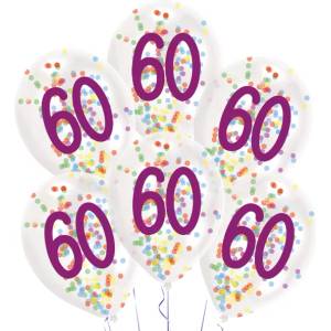 Amscan Латексови балони с конфети, 60 бр