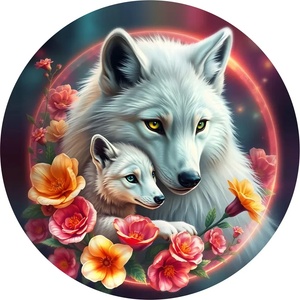 Bluebird Puzzle - Puzzle Round Puzzle - The White Wolves - 500 piese
