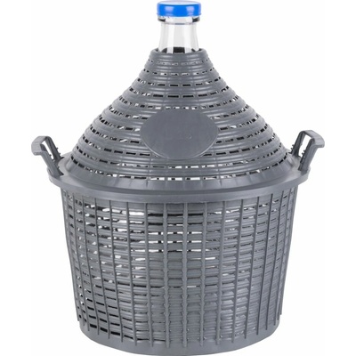 Demižon skleněný 15l Cada v plastovém koši