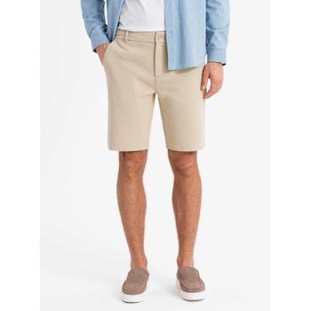 Ombre Clothing Мъжки къси панталони SLIM FIT от структурирано меланжирано трико бежово Ombre Clothing Ombre Clothing | Bezhov | МЪЖЕ | S
