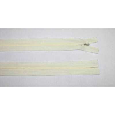 Zips krytý 3mm smotanový nedeliteľný 50cm dederon