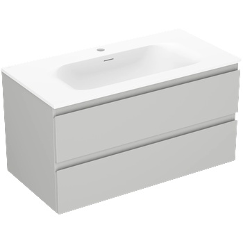 Mexen Orio шкаф за баня 90 см с мивка Vela, 2 чекмеджета, сив мат/бял мат - 91A10-09047-2-BFF62-W23M01 (91A10-09047-2-BFF62-W23M01)