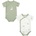 Bimbidreams Комплект бодита с къс ръкав Bimbidreams - Trex, 2 броя, 0-1 м, White/Green (8499000799304)