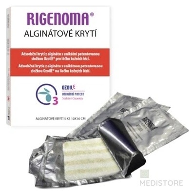 RIGENOMA Alginátové KRYTIE 10 x 10 cm, s OzoilE 5 ks Erbagil s.r.l.