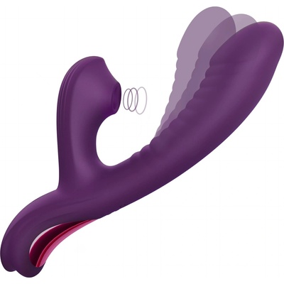 SuperLove Come-Hither Rabbit Sucking G-Spot Dual Vibrator Purple