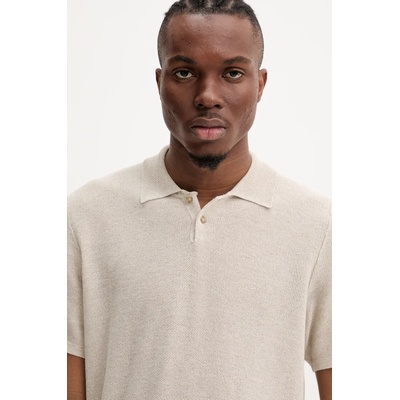 APC Тениска с яка с лен A. P. C. polo jay (VIAJC.H23315)