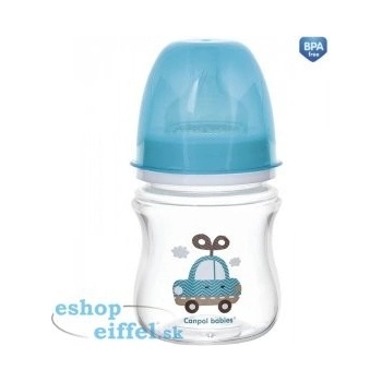 Canpol babies Sklenená Fľaška Easy Start Pure 120 ml modrá