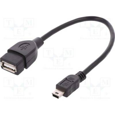 Digitus AK-300310-002-S OTG, USB 2.0, USB A zásuvka,USB B mini vidlice, 0,2m