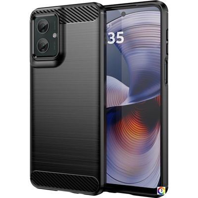 Motorola Moto G55 5G Удароустойчив Carbon Fiber Калъф и Протектор