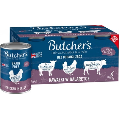 Butcher's Original Mega pack mix pieces in jelly 6 x 400 g
