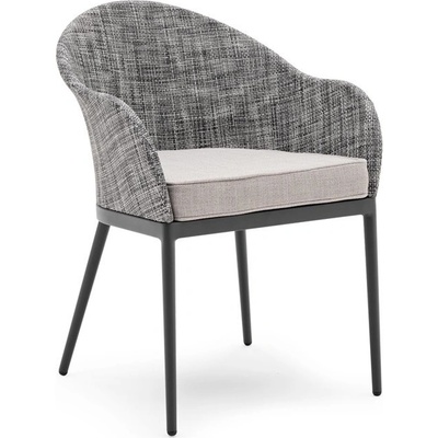 Varaschin Jídelní křeslo Clever, 58x58x77 cm, rám hliník, výplet textilen, sedák venkovní látka kat. B