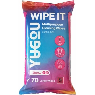 Yugou multifunkční čistící ubrousky na povrchy, Wipe It! Lush Linen 70 ks