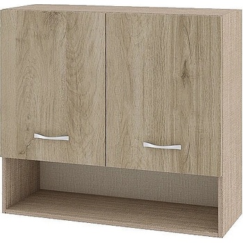 ИРИМ Горен шкаф с две врати и ниша Сити МДА-8 мока / дъб сонома арвен 80 см