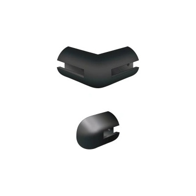 Ochrana stěn a rohů, koncovka Dual Colour – černá, 60×30 mm